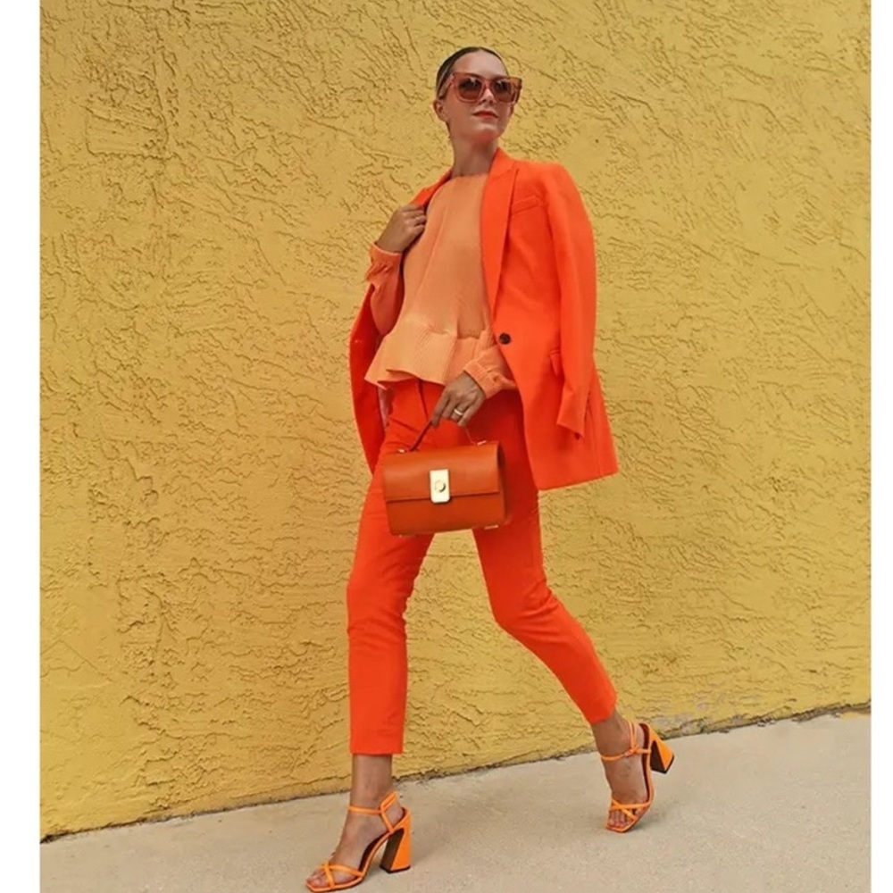 J. Crew Tollegno Stretch Wool Orange Park Blazer Size 6